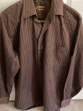 Men’s Jack Lyoson Multicolored Geometric Pattern Long Sleeve Button Down Size L